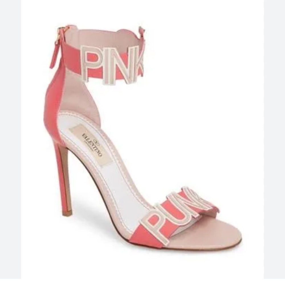 VALENTINO GARAVANI Pink Punk Ankle Strap Heel Sandal Shoe